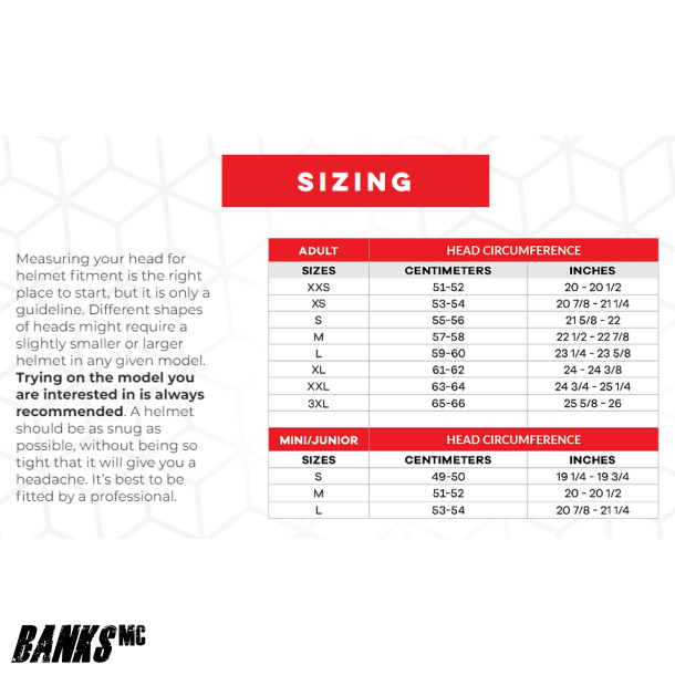 LS2 Hjelm Strrelsesguide